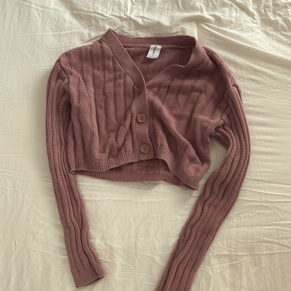 Abound | Rib Knit Cropped Cardigan